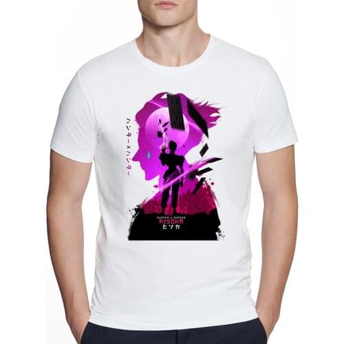 Men Women T-shirt Tops Kawaii Hunter X Hunter Tshirt Killua Zoldyck T-shirt Crew Neck Soft Anime Manga Hisoka Tee Shirt Clothes