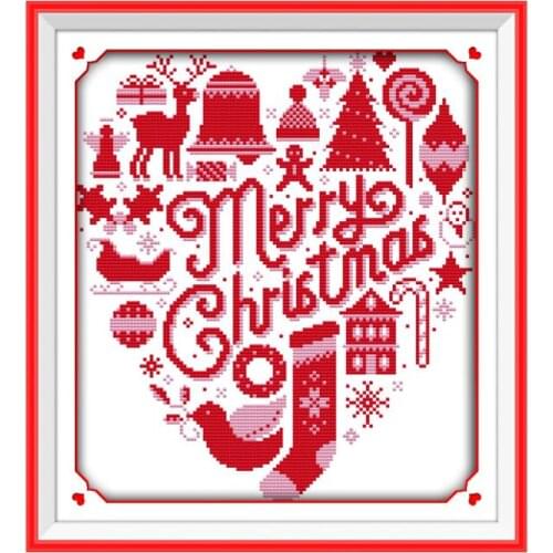 Merry Christmas cross stitch kit aida 14ct 11ct count printed canvas stitches embroidery DIY handmade needlework