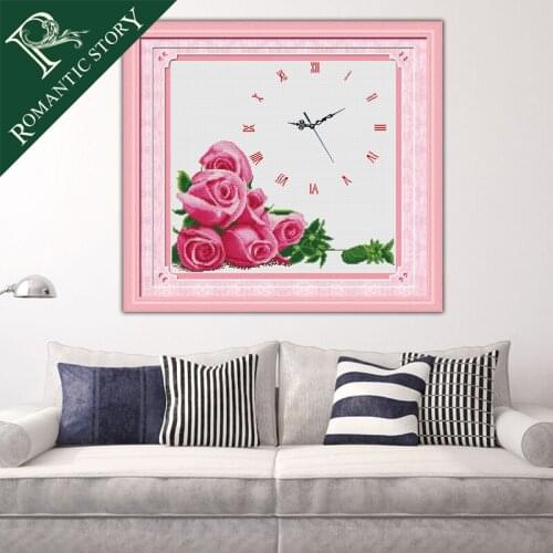 Romantic Story Needlework DIY 11CT DMC Cross stitch Sets For Embroidery Rose Flower Patterns Cross-Stitching Home Decoration