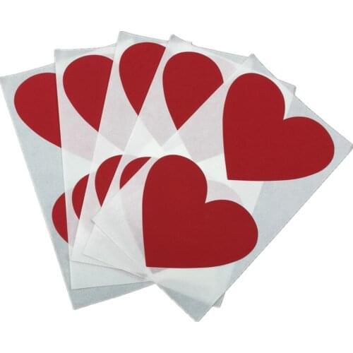 Wholesale 500pcs 60*70mm Love Heart Shape Red Color Scratch Off Stickers Blank For Secret Code Cover Home Game