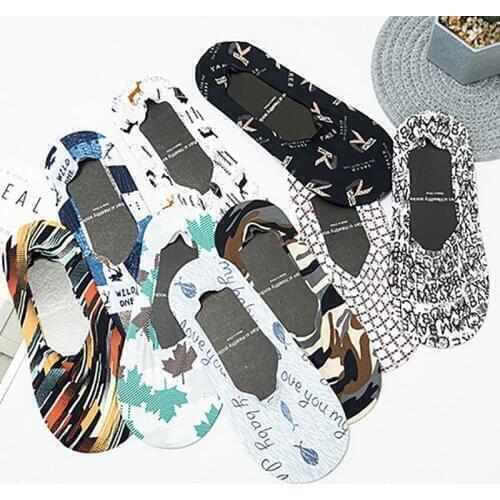 Q 1Pair Non Slip Silicone No Trace Boat Socks Nylon Breathable Shallow Mouth Sock Korean Style Summer Mens Socks