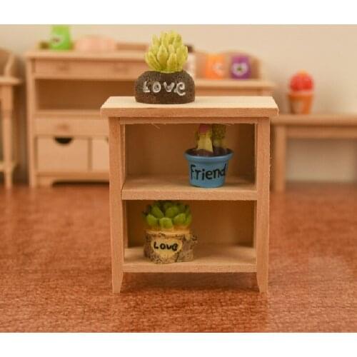 New 1/12 Dollhouse Miniature Unpainted Lockers Storage Rack Model DIY Accessories Toys