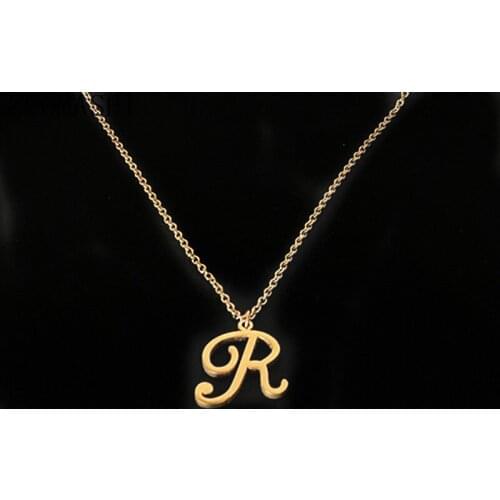 New Tiny Old English Initial Necklace A-Z Letter Pendants All 26 English Cursive Monogram Custom Name Letters Necklaces
