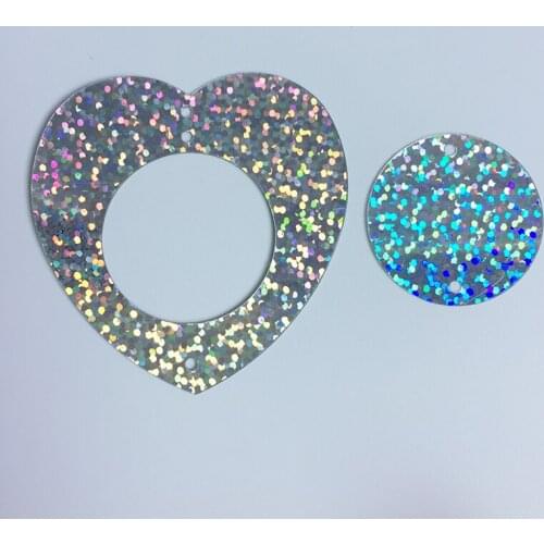 500g 55mm Love Heart Circle Sequins For Crafts PVC Flat Sewing Accessories With Side Holes Confetti Spangles