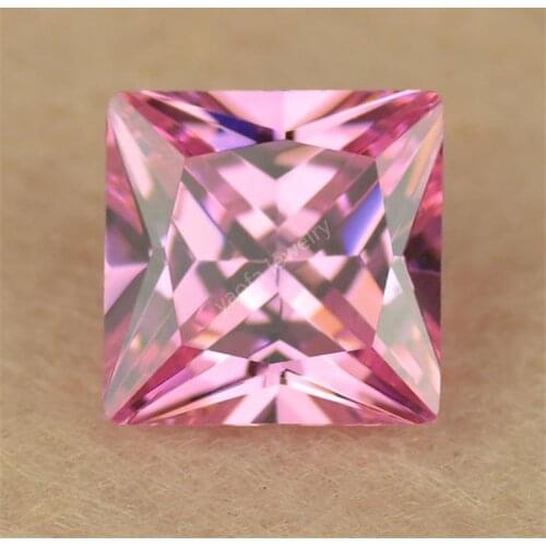 Sale 1.5*1.5~12*12mm 5A Dark Pink Color Synthetic Gems Cubic Zirconia Stone Square Princess Shape Cut Loose CZ Beads For Jewelry