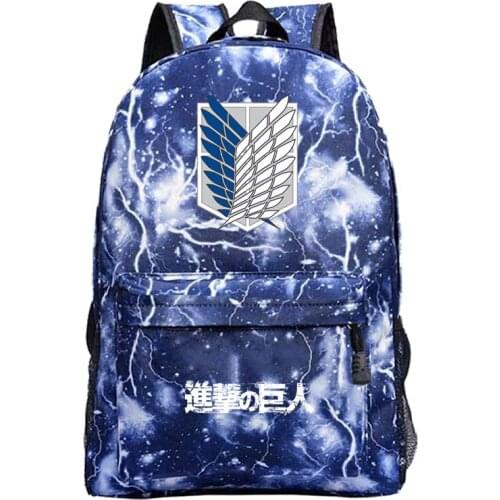 2021 Hot Anime Cartoon Attack On Titan Backpack Students Boys Girls Hip Hop Teenagers Daily Travel New Pattern School Bag