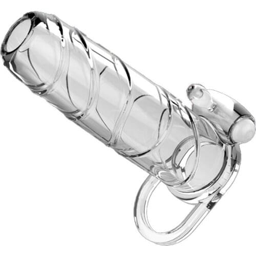 Silicone Male Vibrating Penis Ring Cock Ring Vibrator Penis Sleeve Vibrator Penis Foreskin Cage Sexy Erotic Men Sex Toys for Men