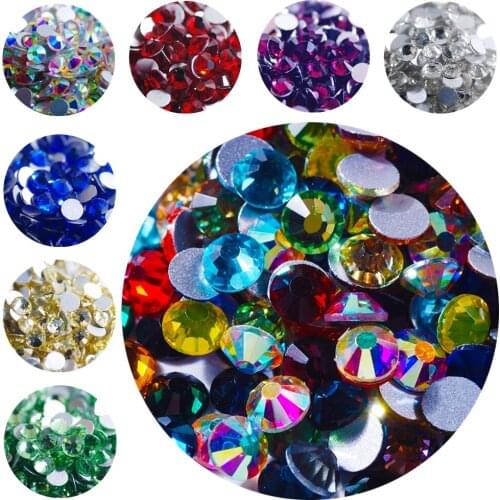 Super Glitter Crystal AB Decorations Rhinestones SS3-SS30 Flatback Clear Non Hot Fix Clear Strass Diy Clothing Jewelry Art Stone