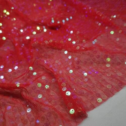 Sequins Mesh Fabric Gown Dress Skirt Costume Decoration Material Craft Bling Sewing Tissue