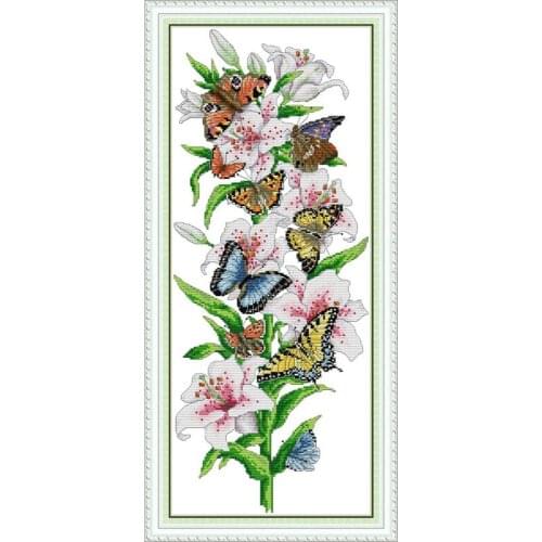 Everlasting Love Butterflies Love Flowers DMC Cross Stitch Kits Embroidery Needlework Sets Printed Canvas 14CT Home Decoration