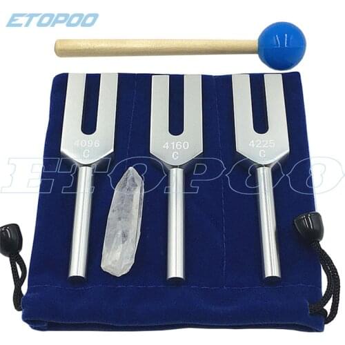 3pcs/set Aluminum alloy angel crystal tuning fork 4096Hz/4160Hz/4225Hz energy tuning fork