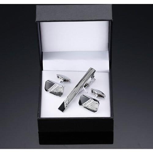 The high-end brand Cufflinks Tie Clip Mens Suit shirt Cufflinks tie clip leopard crystal Cufflinks classic luxury gifts