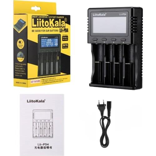 LiitoKala lii-PD4 18650 Charger for 18350 26650 10440 14500 16340 NiMH battery smart charger