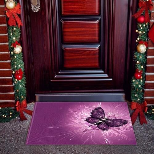 1pc Non Slip Doormat Butterfly Welcome Mat Bathroom Rug Kitchen Floor Mat For Holiday And Christmas Party Entrance Door Mat