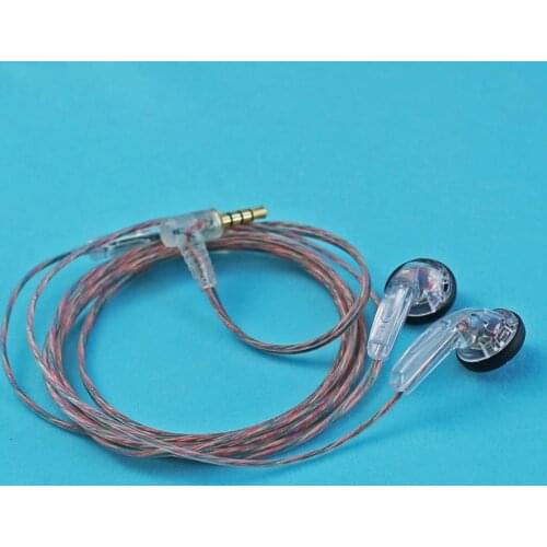 3.5mm Jack Transparent Flat Earphones with Microphone DIY MX500 Flat Earbuds with Mic