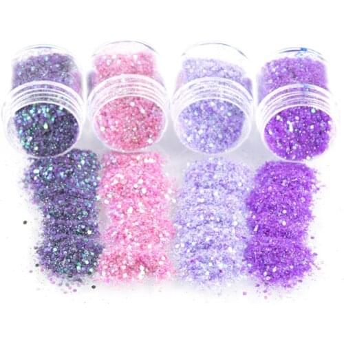 4Boxes Ultra-thin Glitter Gradient Color Sequins Nail Powder Manicure Pigment Nail Art Decoration Nail Art Accessories