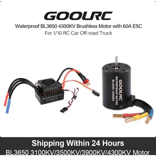 4 Types GOOLRC Waterproof BL3650 3100KV/3500KV/3900KV/4300KV Brushless Motor with 60A ESC for 1/10 RC Car Off-road Truck RC Part