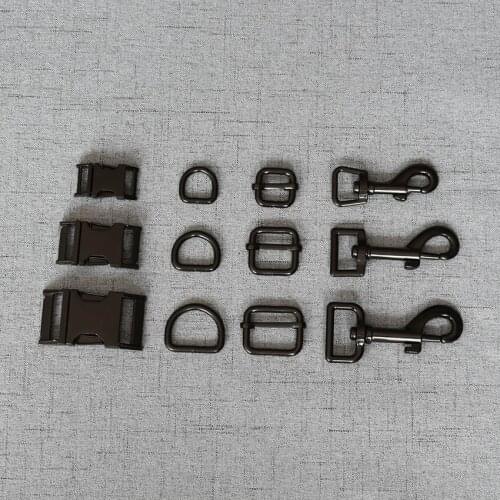 50 Sets 15mm 20mm 25mm Metal Belt Buckle Strap Slider D Ring Snap Clip Hook For Pet Dog Collar Leads Lobster Clasp Accessories