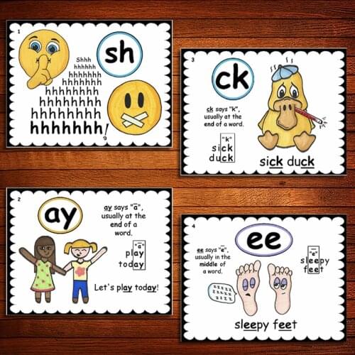 56Pcs/Set English Spelling Alphabet Card Flashcards For Children Phonics Skill Corresponding High Frequency Word Cards Memory Ga