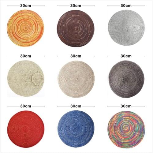 Free Shipping - Home Decoration Round Weaving Place Dining Table Pad, 30cm Heat Resistant Kitchen Anti-Skid Mat