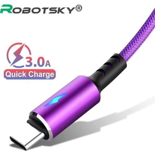 2.4A USB Type C Mobile Phone Quick Charger Cable Type C Fast Charging Cable For Samsung S20 Huawei Xiaomi All Type C Phone