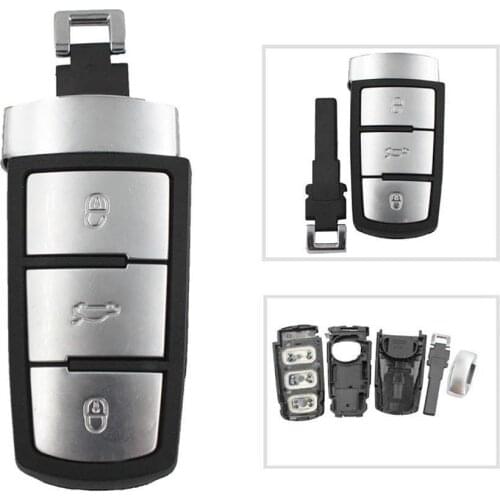 3 Buttons Car Key Spare Case Smart Blank Shell For Passat B6 CC Magotan