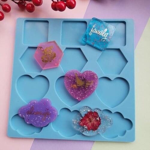 Phone Grip Epoxy Resin Mold Phone Socket Silicone Mould DIY Crafts 12 Cavity Irregular Round Mount Holder Stand Jewelry Casting