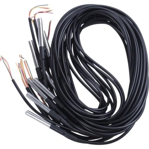 DS18b20 Waterproof Temperature Sensors Temperature Transmitter (New 10pcs) Black