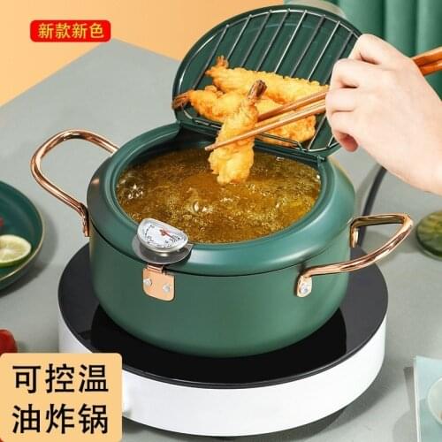 Japanese tempura frying pan household mini frying pan small frying pan oil pan stove universal frying pan non stick pan cookware
