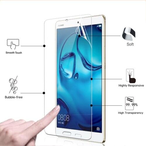 High Clear Glossy screen protector film For Huawei mediapad m3 8.4" tablet pc front HD lcd screen protection films + clean cloth