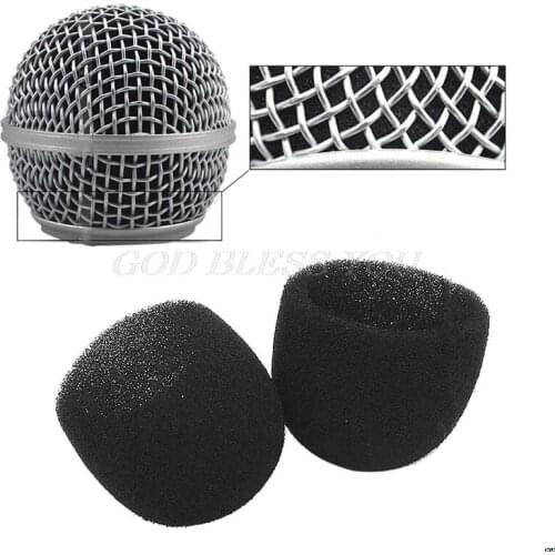 Black Round Ball Shape Microphone Cap Windscreen Grill Inner Foams Sponge for SM58 SLX24 PGX24 PG58 BETA58A Mic Cover Drop Ship