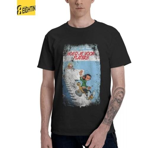 Guust Gomer Goof Gastone Lagaffe T-Shirt for Men Fashion Cotton Tees Round Collar Short Sleeve T Shirts Gift Idea Tops