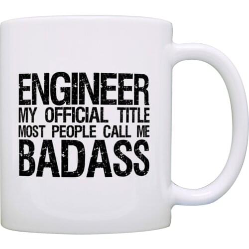 Engineer Gifts Official Title Call Me Badass Coworker Gift Office Gift Coffee Mug Tea Cup White