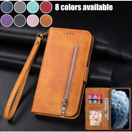 Retro Leather Case For iPhone 12 11 Pro XR XS Max X Wallet Phone Cover For iPhone 7 8 6 6S Plus Zipper Coque Bags Etui Hoesje