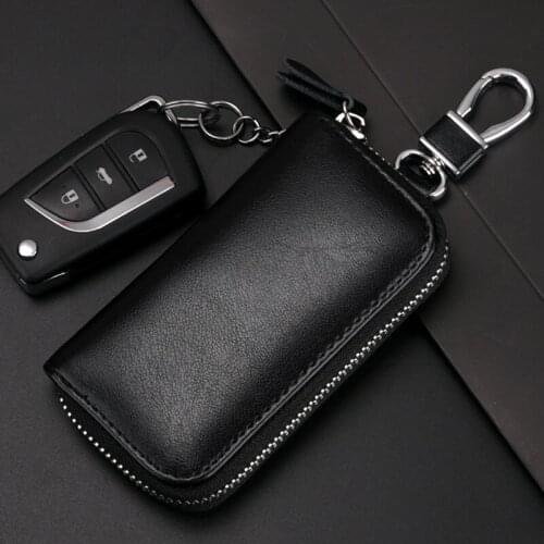 Hot selling new arrival genuine leather multifunctional vehicle key wallets fashion men waist hanging key bag women key holder