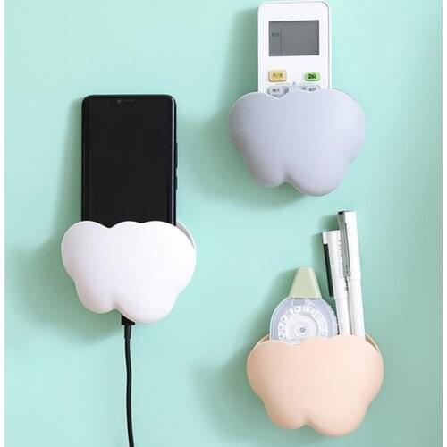 Punch-Free Multi-Functional Cloud Shape Hanging Wall Storage Box Remote Control Container Mobile Phone Storage Rack