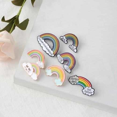 Fashion Rainbow Enamel Lapel Cartoon Pins Fruits Food Mix Brooches Badges Backpack Cute Pins Gifts For Friends Wholesale Jewelry