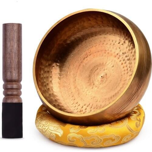 Muslady Tibetan Singing Bowl Set with 20.5cm/ 8inch Large Handmade Metal Sound Bowl for Meditation Sound Healing Yoga Relaxation