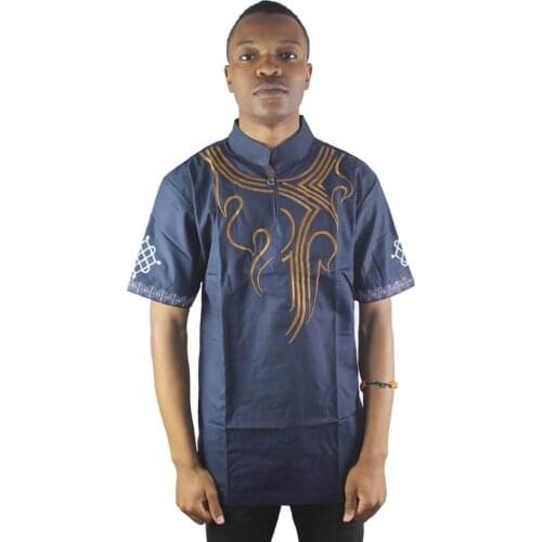 Muslim t-shirt Abstract line Embroidery Men’s ethnic Tops Dubai Tunic Shirts for Arab Wearing