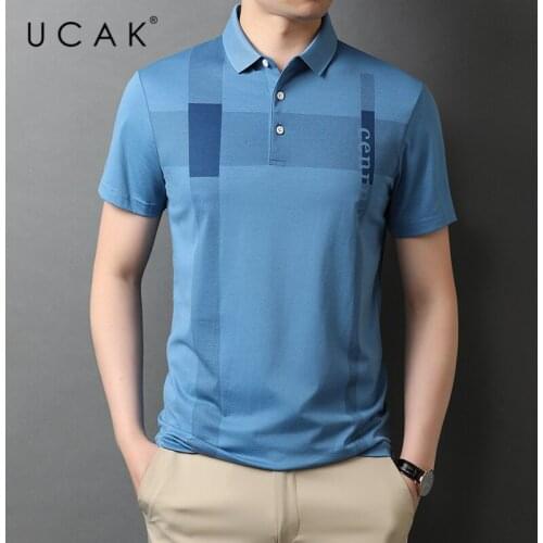 UCAK Brand Classic Striped Turn-down Collar Short Sleeve T-Shirts Summer New Streetwear Tops Casual Cotton T Shirt Homme U5560