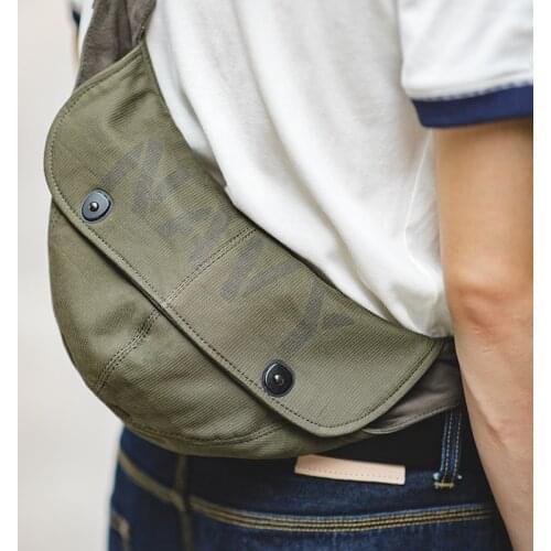 Maden Retro N1 Deck Mens Bags Military Canvas Messenger Crossbody Chest Waist Bag Army Green Hats Shoulder Belt Bag
