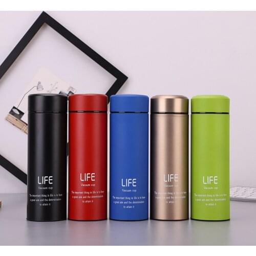 Mens Fashion Letter Printing Solid Color Business Mug 420ml Car Portable Mug Stainless Steel Water Bottle Double Wall Thermoses