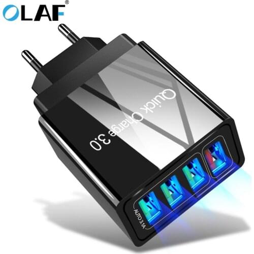 OLAF Universal 48W Quick Charge 3.0 USB 4 Ports USB Charger QC 3.0 Fast Charging Mobile Phone Charger for iPhone X 8 Samsung S10