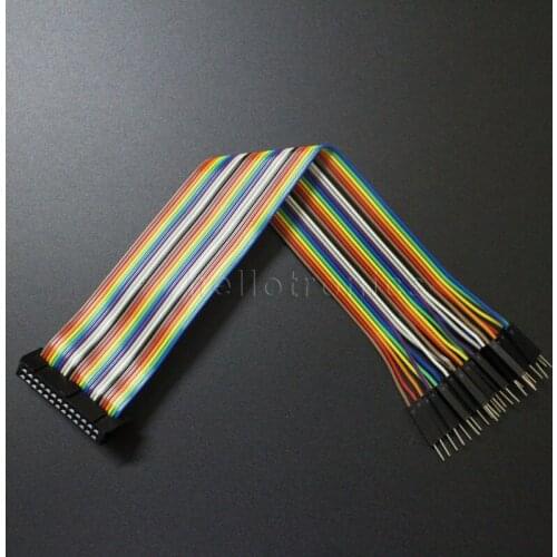 Wholesale 100 Pcs/Lot 26 Pin GPIO Socket Connector to Male Pins 200mm Raspberry Pi Ribbon Cable
