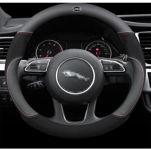 Popular Genuine Leather Car Steering Wheel Cover 15 Inch/38cm for Jaguar F-Pace F-Type X-Type I-PACE XF XJ XE XK
