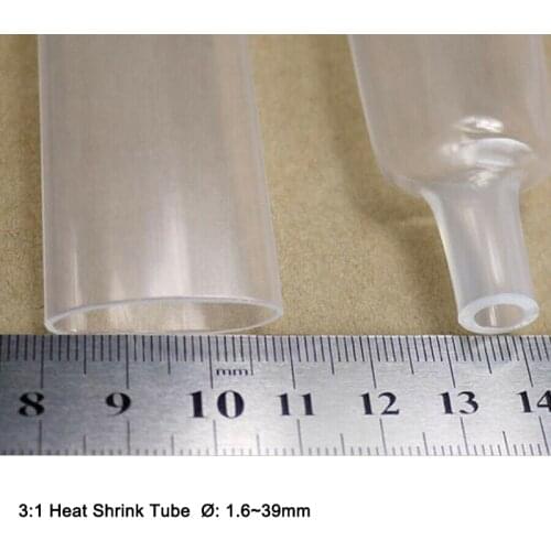 1-20Meters 3:1 1.6mm-39mm Clear Dual Wall Heat Shrink Tube Ratio Adhesive Lined with Glue Tubing Wrap Wire Cable