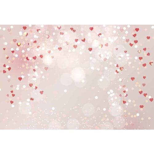 Pink Love Heart Glitter Bokeh Photography Backdrops Valentines Day Decoration Birthday Photo Backgrounds,2 Materials