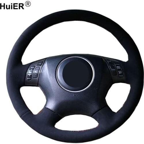 Hand Sewing Car Steering Wheel Cover Black Suede Wrap Stuurhoes For Honda Accord 7 2003 - 2007 Odyssey 2005 -2013 2010(4 spokes)