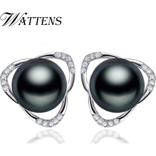 WATTENS pearl stud earrings,new natural Pearl earring, earrings for women,charming fashion pearl Jewelry earrings,gift box