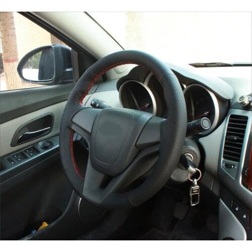 Sewing genuine leather car steering wheel cover Car accessori For Chevrolet Cruze hatchback sedan 2009 2010 2011 2012 2013 2014